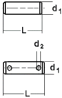DIN 1443 Штифт цилиндрический без головки, А - без отверстий под шплинты, В - с отверстиями под шплинты, ISO 2340