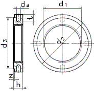 DIN 1816 Гайка круглая с радиальными отверстиями для штифтов и метрической мелкой резьбой, размеры резьбы от М8х1 до М125х2 (ГОСТ 6393-73)