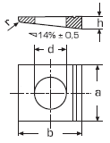 DIN 435 Шайба косая квадратная, для двутавров, уклон 14%, оцинкованная, стальная, ГОСТ 10906