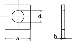 DIN 436 Шайба квадратная для деревянных конструкций соответствует ISO 7094