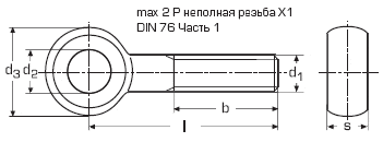 DIN 444 Болт высокопрочный откидной с ушком (с петлёй), (ГОСТ 14724, ГОСТ 3033-79), крепления, м6 м8 м12 м16 м20, оцинкованный крепёж