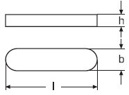 DIN 6885-1 Шпонка призматическая, высокая, нержавеющая, форма А, ГОСТ 23360