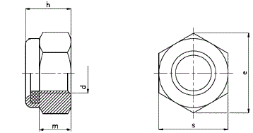 DIN 6924 Гайка шестигранная, самоконтрящаяся c неметаллическим вкладышем DIN EN ISO 7040, DIN EN ISO 10512