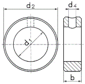 DIN 705 В Кольцо установочное стальное под штифт, форма В с отверстием под конический штифт