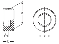DIN 906 Пробка (заглушка) для труб резьбовая коническая с внутренним шестигранником