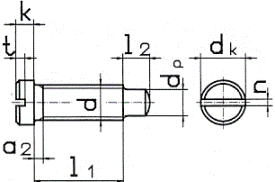 DIN 922 Винт с плоской уменьшенной головкой и цилиндрической цапфой, стальной, оцинкованный, нержавеющий