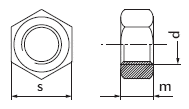 DIN 934 Гайка шестигранная с мелкой резьбой оцинкованная высокопрочная, резьба от M8х1 до M36х3