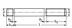 DIN 938 Шпилька резьбовая оцинкованная, 1d с метрической резьбой М5 М6 М8 М10 М12 М16