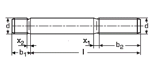 DIN 939 Шпилька резьбовая оцинкованная, 1.25d с метрической резьбой М5 М6 М8 М10 М12 М16