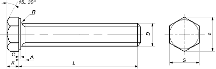 Болт DIN 961 высокопрочный с шестигранной головкой и метрической полной резьбой с мелким шагом